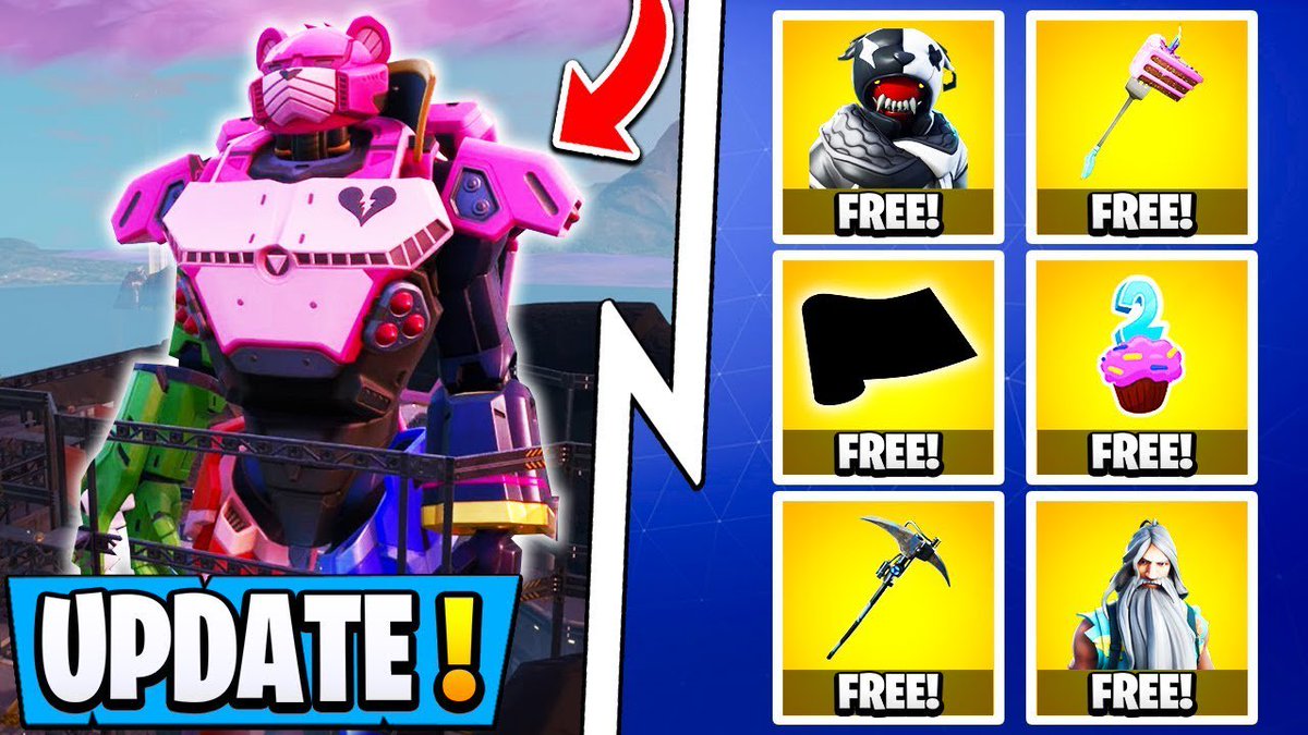 Pcgame On Twitter New Fortnite 9 40 Update All 12 Free Items Mecha Vs Monster Event Skins Link Https T Co Vlbb2nihbe 9 40 Campingrusher Event Fortnite Fortnite9 40 Fortniteevent Fortnitefree Fortnitefreeitems Fortnitemecha