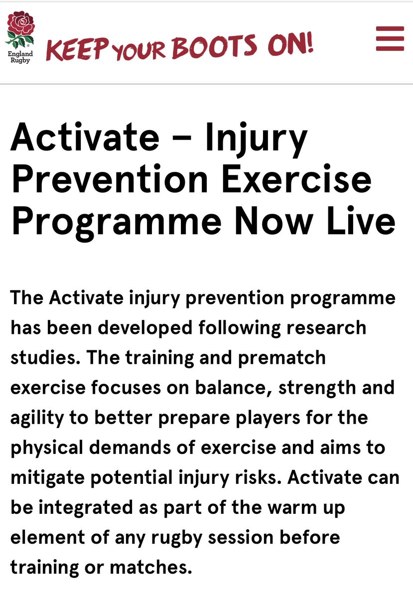 jeffreymcgann's tweet image. @KCH_Rugby @KentRugby  I will be incorporating the activate injury prevention program in my warm up  #change #DEVELOPEDWITHCONFIDENCE #coaching @DavidChengRFU  player welfare is high on my list are you looking after your players!