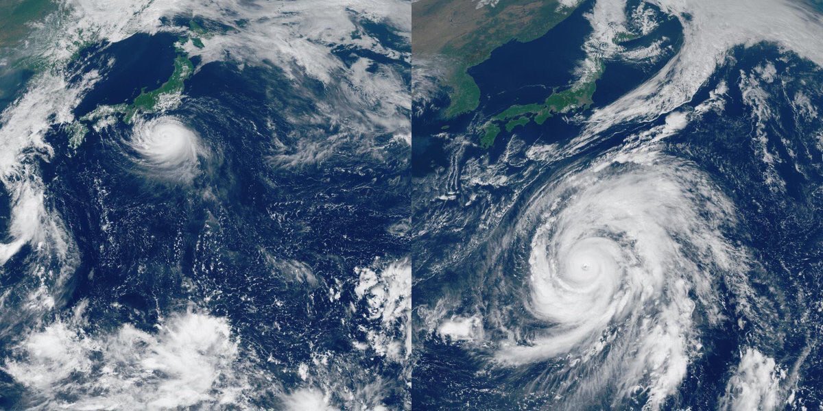 Miu2015Uyo's tweet photo. 今回の台風19号は、前回、千葉県に大きな被害をもたらした、台風15号と比較しても、めちゃくちゃ大きいらしいです。
みなさん気を付けてください。 https://t.co/kBZQX4pSg3