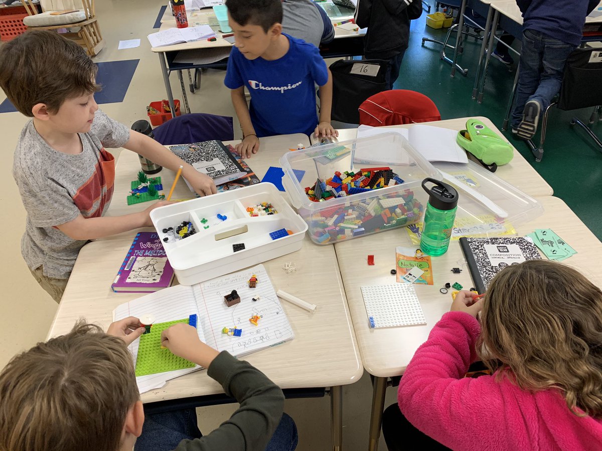 katherine_wacks's tweet photo. Excited to finally use my LEGO Education kits I got from doner’s choose. Students were excited to build  a scene from a story they wrote earlier in the week. @Enon_Elementary #enonrocks https://t.co/47E2AgbkGL