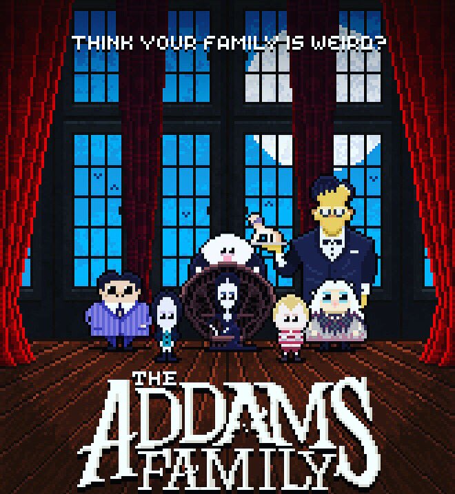 Играй семейка аддамс. Addams Family игра. Раскраска семейка Аддамс. Семейка Аддамс 8 бит.