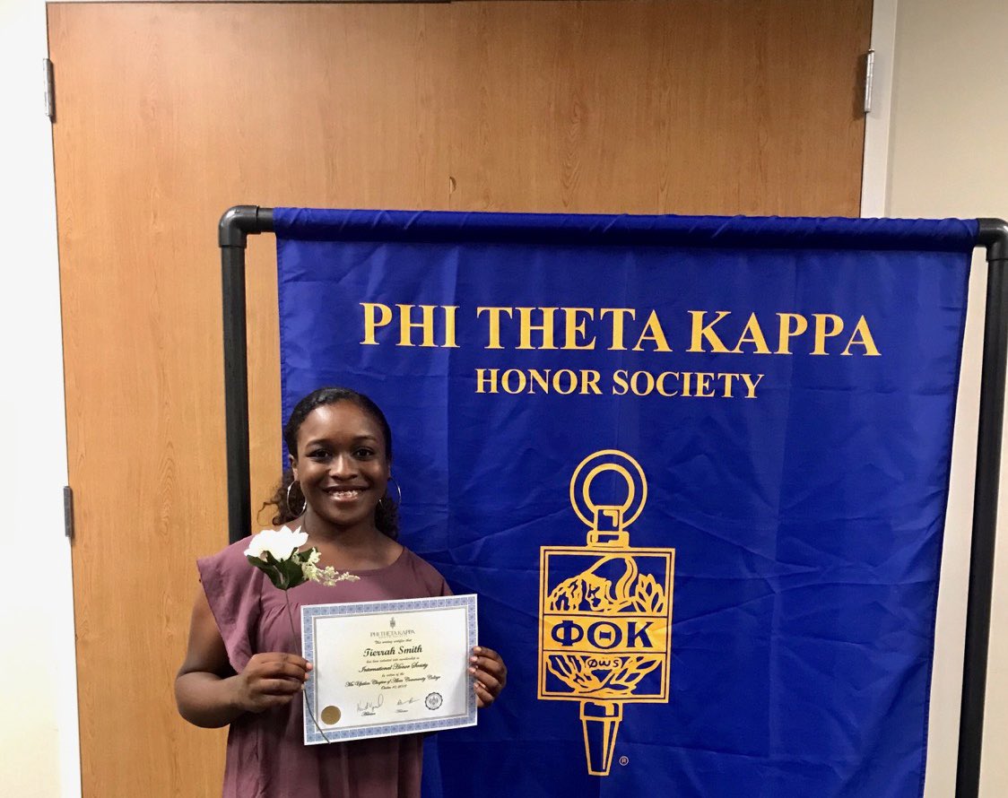 So proud of my beautiful niece Tierrah Smith for representing Shadow Creek HS by being inducted into the Alvin Community College Phi Theta Kappa Honor Society #dualeducation @ShadowCreekHS