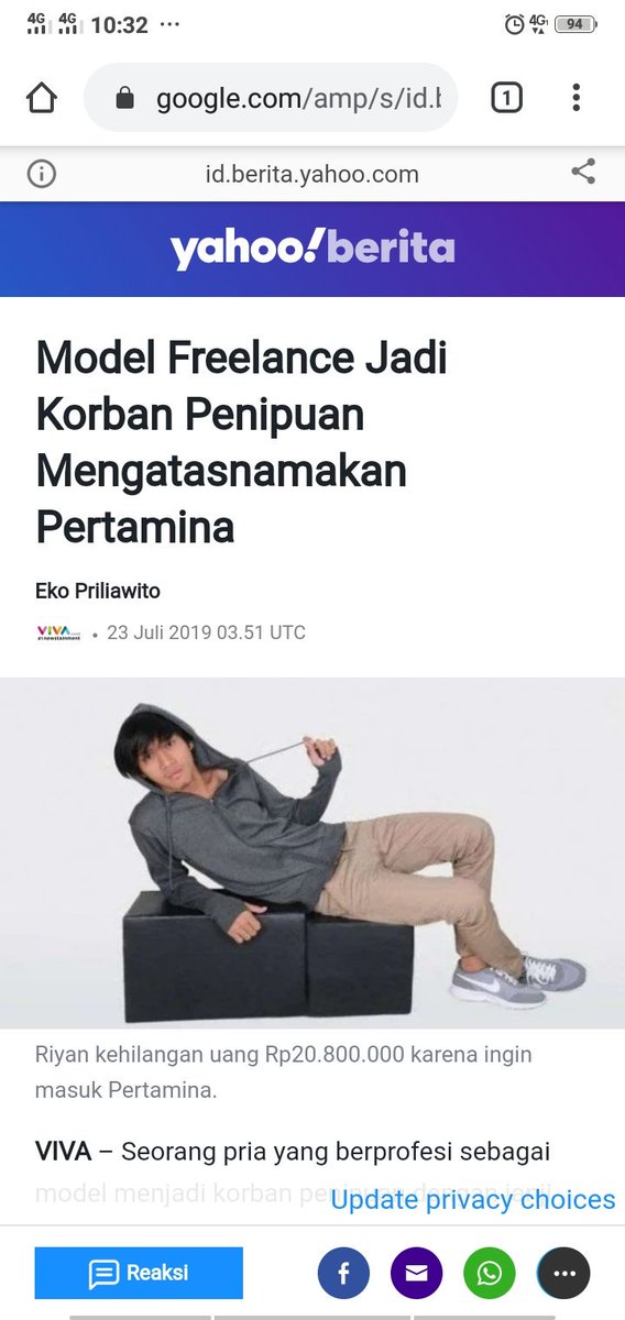 riyanfitnessid's tweet photo. Model Riyan Saputra World menjadi  korban penipuan yang mengatas namakan pertamina. Pelaku penipuan masih buron yaitu Muhammad Bisri Havil dan Fitri Wahyuni hingga saat ini, berikut beritanya https://t.co/wJ6rWWPoKD