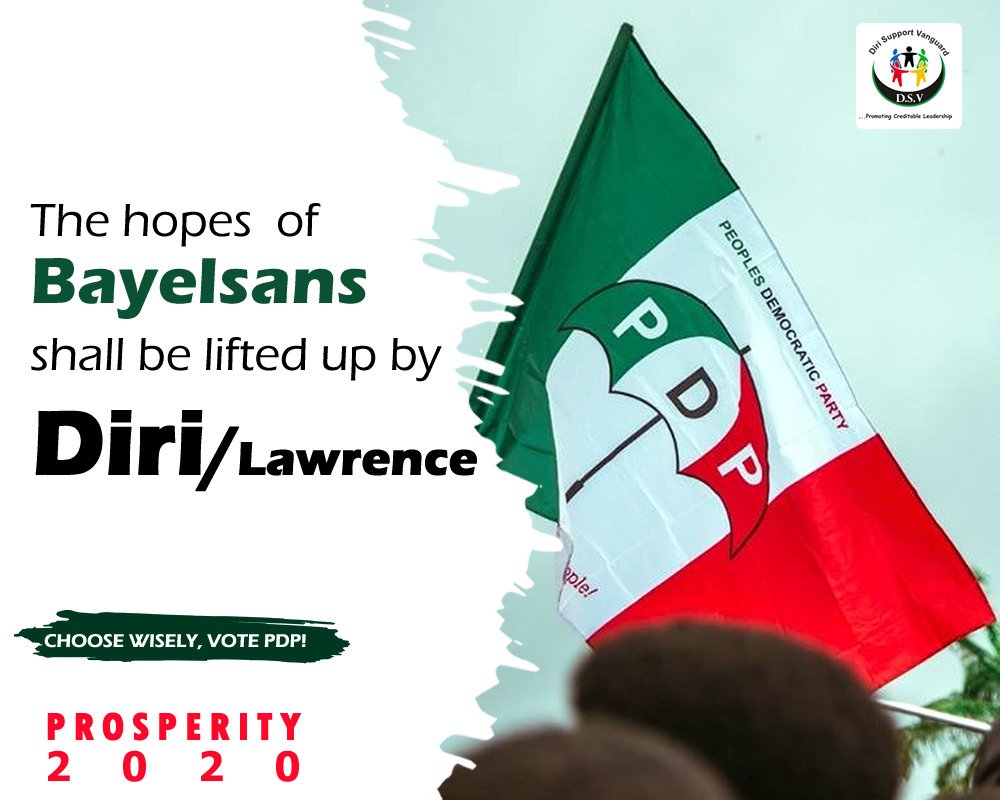 DiriSupport's tweet photo. #Prosperity2020

The hopes of Bayelsans shall be lifted up by Diri/Lawrence

CHOOSE WISELY, CHOOSE DIRI/LAWRENCE, VOTE PDP! https://t.co/E5lgwNZQ26