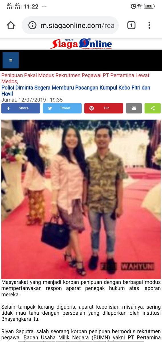 gimmickpolitik's tweet photo. Model Riyan Saputra World menjadi korban penipuan, pelaku penipuan bernama Fitri Wahyuni dan Muhammad Bisri Havil mereka sedang Buron mengatas namakan pertamina

https://t.co/Kl2GrtYMAS https://t.co/TkRhMSWz9k