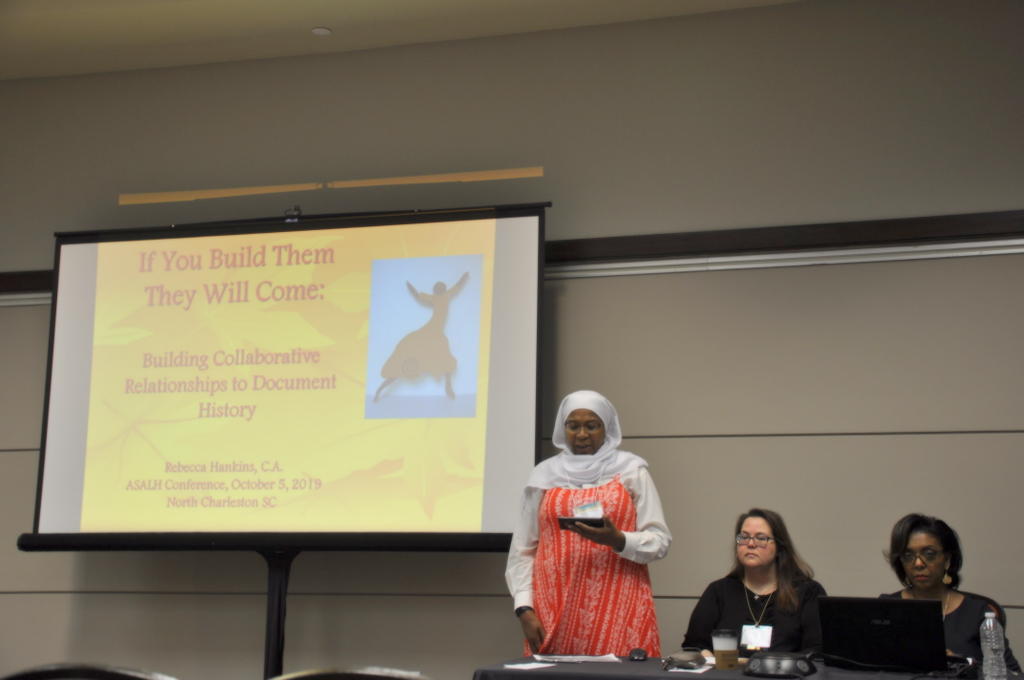 AgeeKassandra's tweet photo. Honored to present at ASALH 2019 with esteemed scholars and rock star archivists Rebecca Hankins and Sammie 
Morris. Thank you!
#ASALH2019
#PurdueQueenArchives #PurdueBlackArchives #MyPiecesofHistory #Purdue150 #TakeGiantLeaps 
#ArchivistsRock #ArchiveDonorCollab https://t.co/p8gKO1oig7