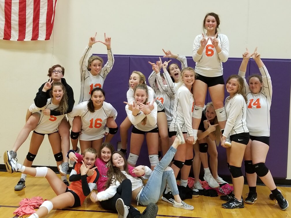 vballspartans's tweet photo. Hard fought wins tonight and a late bus ride home but we walk away with wins at all levels! Congrats on a great season Freshman Black, Freshman Orange and JV!! https://t.co/jjiG1UfGNx