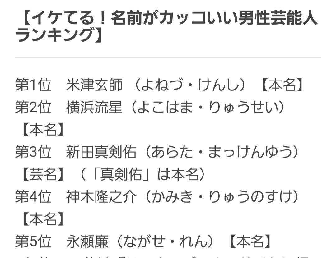 ほしこ در توییتر 名前がカッコいい男性芸能人ランキング 第5位 永瀬廉 第7位 平野紫耀 こういうランキングでしょうれん揃ってランクインは嬉しいな お顔だけじゃなく名前も生まれもって強いのねって