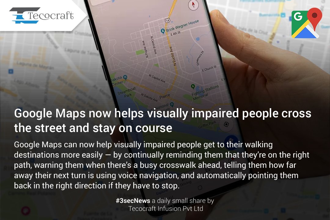 Tecocraft's tweet image. #googlemaps #voicenavigation #google #location #technology #3secNews #tecocraft