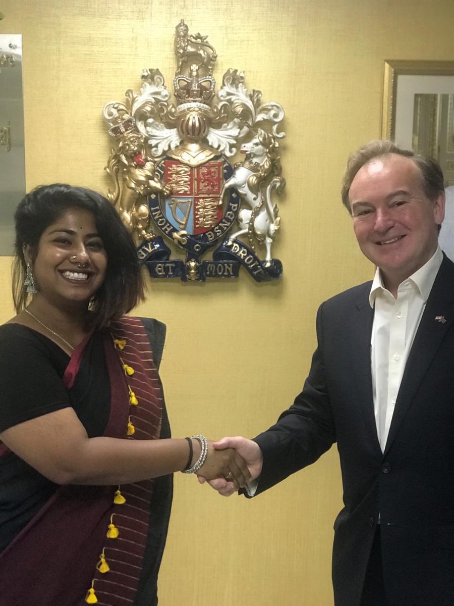 Delighted to welcome <a href="/ambaambalika/">Ambalika Banerjee</a> into my shoes to be Deputy High Commissioner <a href="/UKinBengaluru/">UK in Bengaluru 🇬🇧 🇮🇳</a> for today. We have a great programme for her today &amp; she’s already taken over leadership at this morning’s team meeting.
#InternationalDayoftheGirl