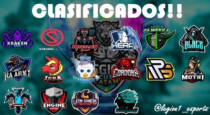 Estos son los mejores equipos de cada grupo que gracias a su esfuerzo y calidad de juego lograron imponerse por sobre los rivales y alcanzar la clasificación!!

Quien lograra levantar la copa y llevarse a casa los premios otorgados por <a href="/J_M1738/">Jos+in</a> y @legion1_eSports ?