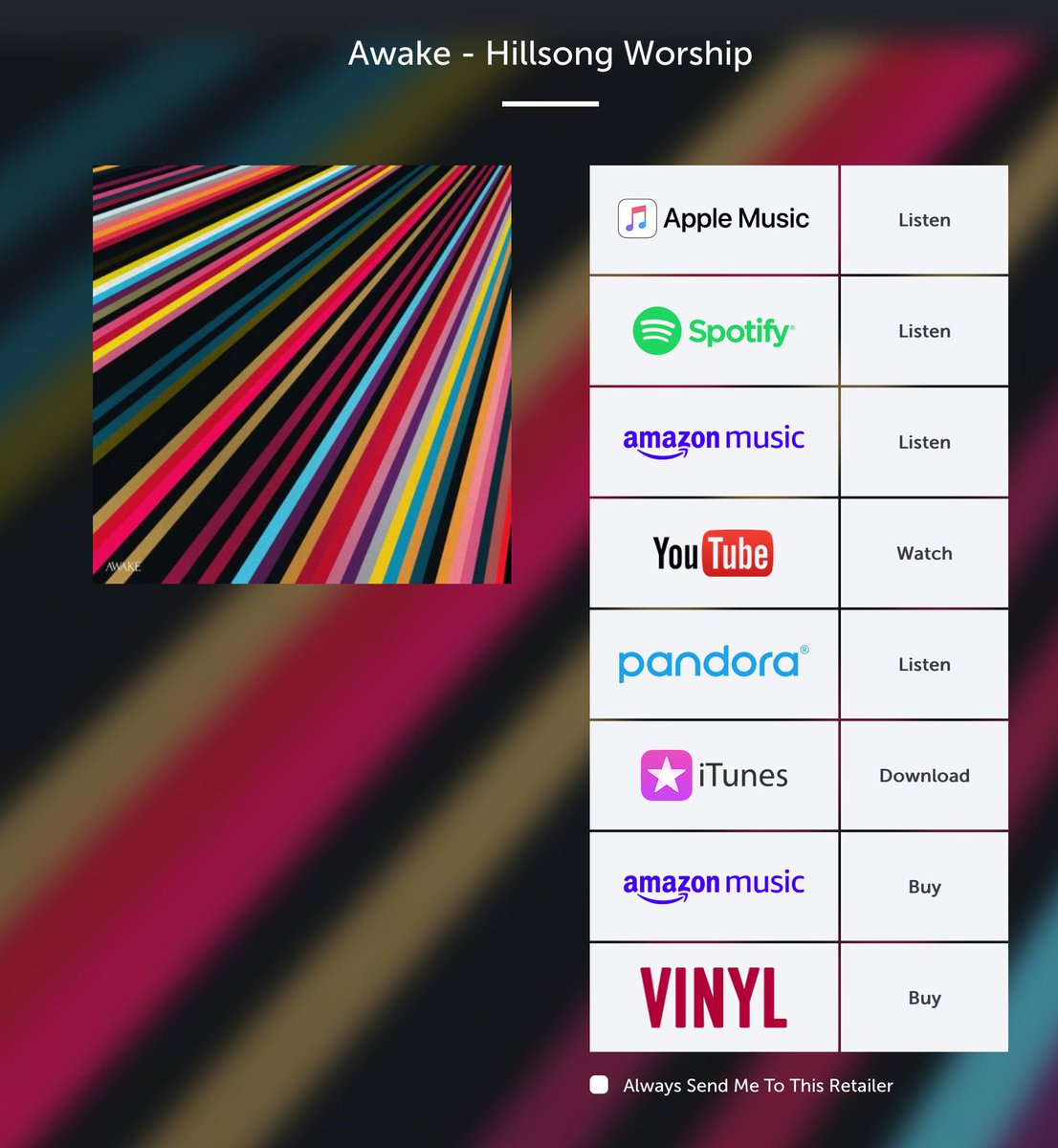 Temans .. Album terbaru <a href="/hillsongworship/">Hillsong Worship</a>  "AWAKE" sudah launching dan bisa kalian dapatkan di digital store berikut.

Link: hillsongmusic.com/awake 🕺