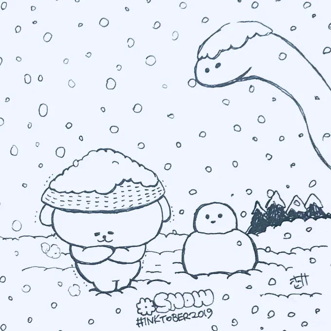 11 雪
#inktober2019 
#snow #illustration 