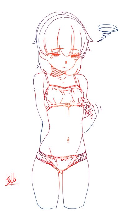 胸の大きな同級生がつけてきた下着を思い出しながら「もっと大きくなれば私も大人っぽい下着つけられるのになぁ」と思ってる女の子です (`、3_ヽ)_ らくがく 