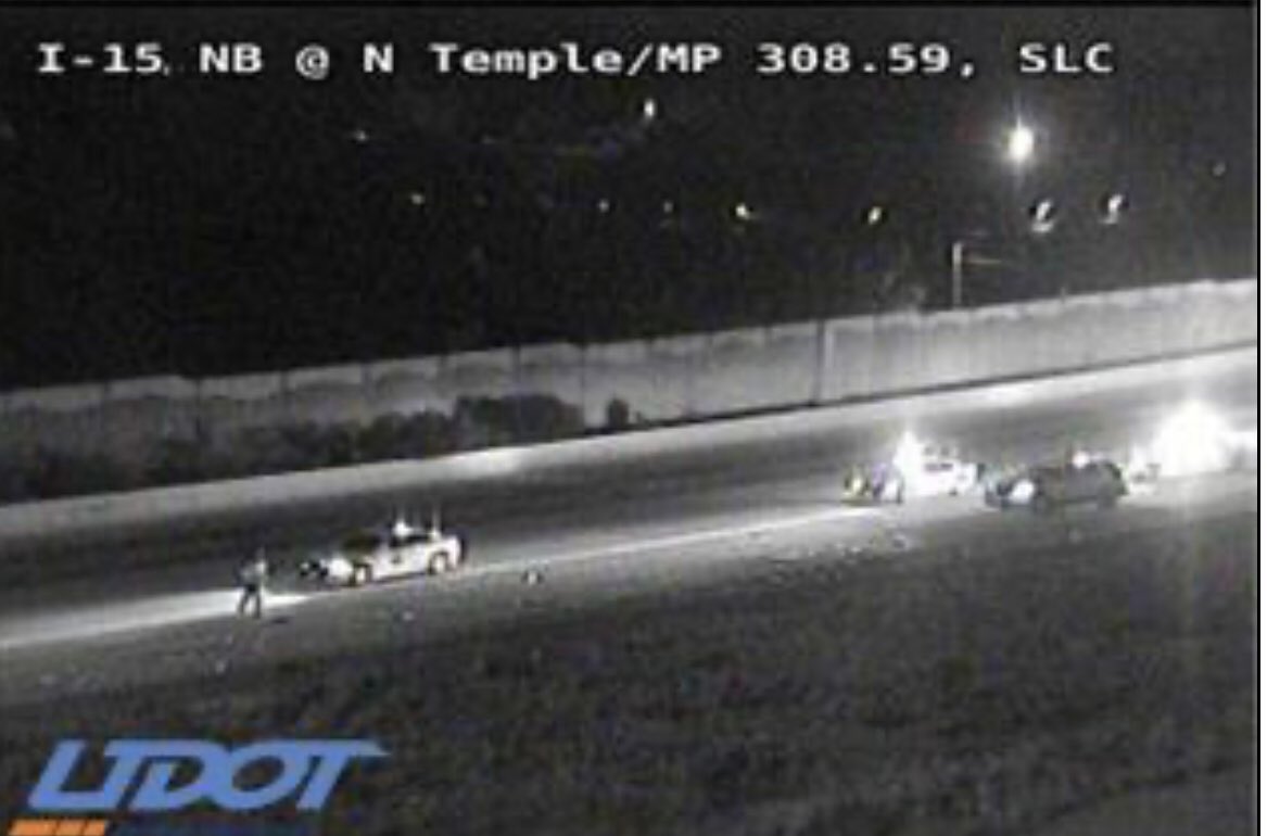SLCScanner's tweet image. #TrafficAccident I-15 SB MM-308. A female was trapped inside after the collision. She was extricated by #slcfire she thankfully only had minor injuries. The scene should be cleared shortly.