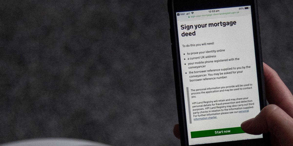 image of sign your mortgage deed service on a mobile phone