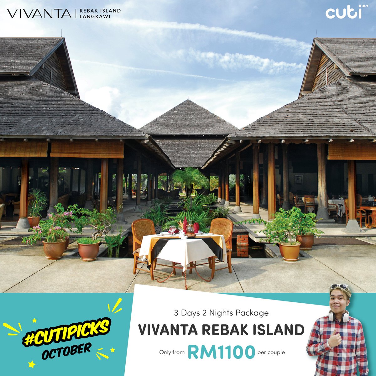 Our #cutipicks of the month, 3 Days 2 Nights Vivanta Resort Private Island for only RM1,100/ couple! 🏝 A very worth package that you for sure don't want to miss.

Package thread.

#cutimy #CutiPicks #vivantarebaklangkawi #VivantaRebakIsland #TracesOfRebak #DiscoverLangkawi