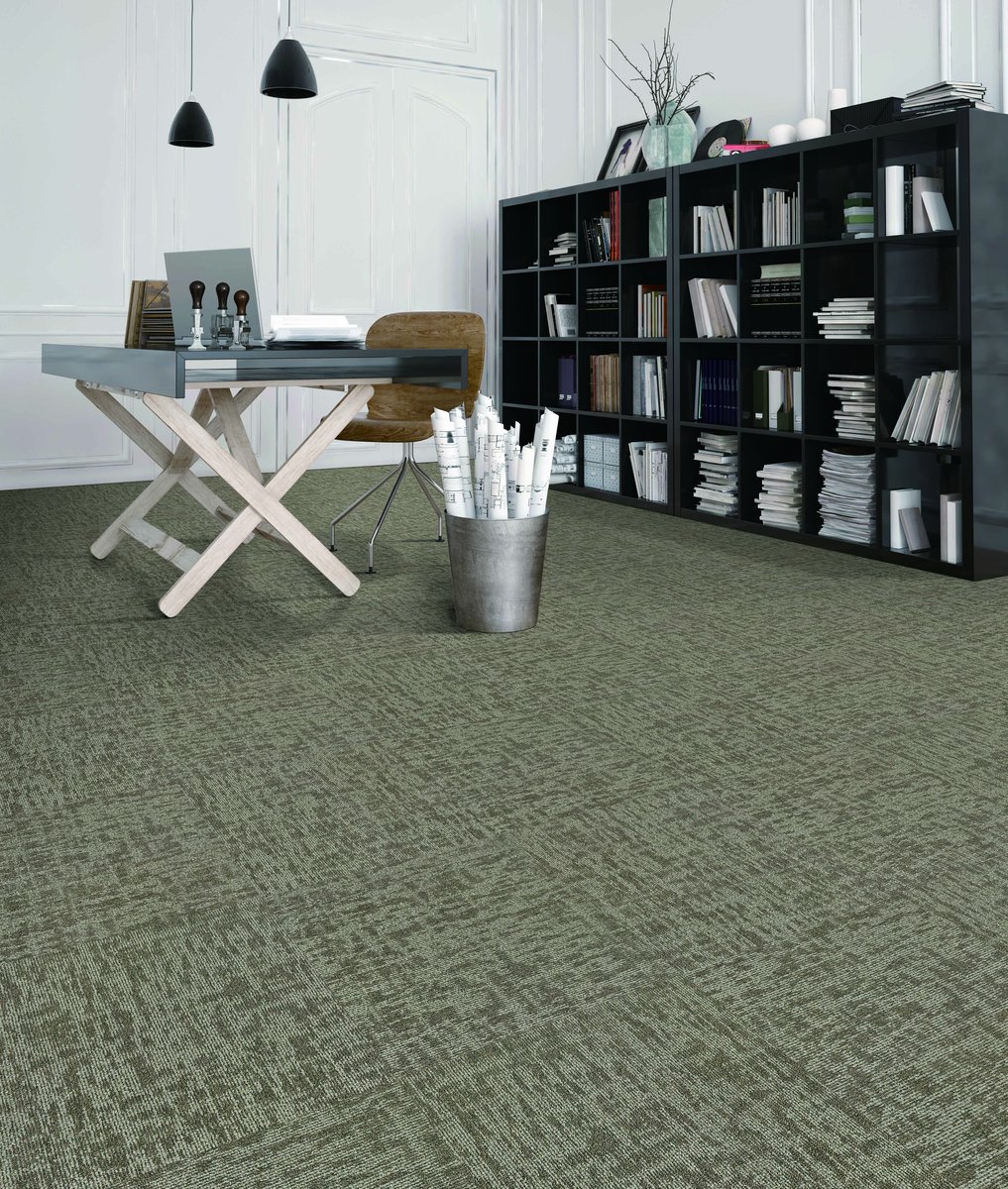 Here's some hard wearing #flooring design inspiration ideal for #OfficeSpace.  JHS ‘Fortis’ #carpettiles are CRI Green Label Plus certified and have 24db impact noise rating perfect for your next #commercial interior #fitout. #office #refurbishment