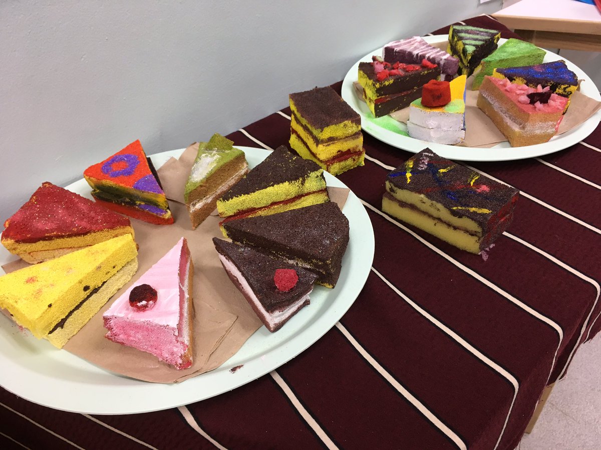 Inspired by artist Wayne Thiebaud, year 6 have been creating delicious cake art. #TeamS107