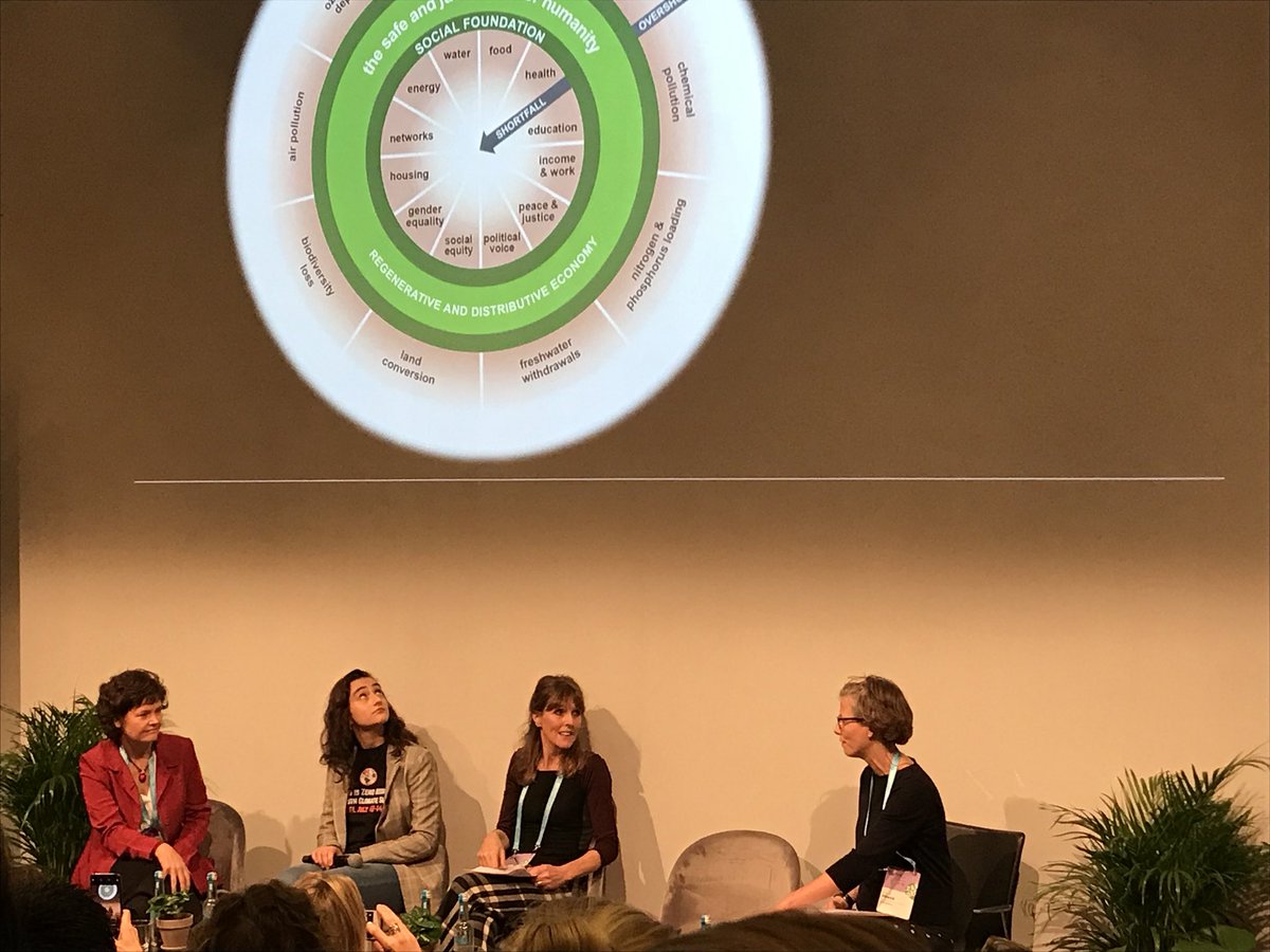 digitalpythia's tweet photo. Inspiring spkrs at #C40 #TheFutureWeWant. @KateRaworth @Jamie_Margolin @JB_Alison...  on root causes of this climate crisis. “Let’s experiment with new (eco) models first, theory will follow.” @ConnectCitiesEU working hard to provide solutions! @DSMeu @oascities @EUROCITIEStweet https://t.co/FEG3USPg4f