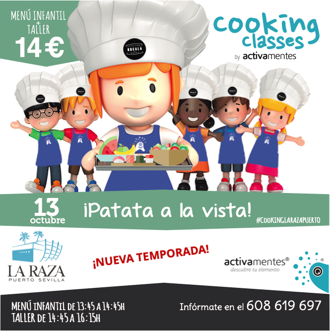 GrupoPDCLaRaza's tweet photo. ¡Vuelven las #CookingClasses! Ahora os esperamos en #LaRazaPuertoSevilla! Vente a #comer el #domingo y los #niños se divertirán cocinando Plazas limitadas, ¡reserva ya!☎️ 608 619 697 📧https://t.co/K0vdTxDsV5 #planenfamilia #tallerinfantil #ocioenfamilia #ocioinfantil https://t.co/tLZO7wb0NC