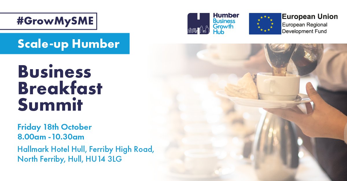HEY_Growth's tweet photo. Has your business got the scale-up potential? Take your business to the next level with our NEW Scale-Up Business Development Programme.
Join us at our launch - The Business Breakfast Summit - 18th Oct, 8 until 10:30am at the Hallmark Hotel, North Ferriby. https://t.co/VNQYuSUPqL https://t.co/oqupA8wHfm