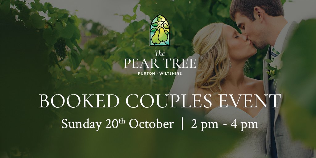 On Sunday 20th October from 2pm - 4pm, we would like to invite all of our booked couples to The Pear Tree for a chance to see the latest updates. For further information, please call 01793 781270.