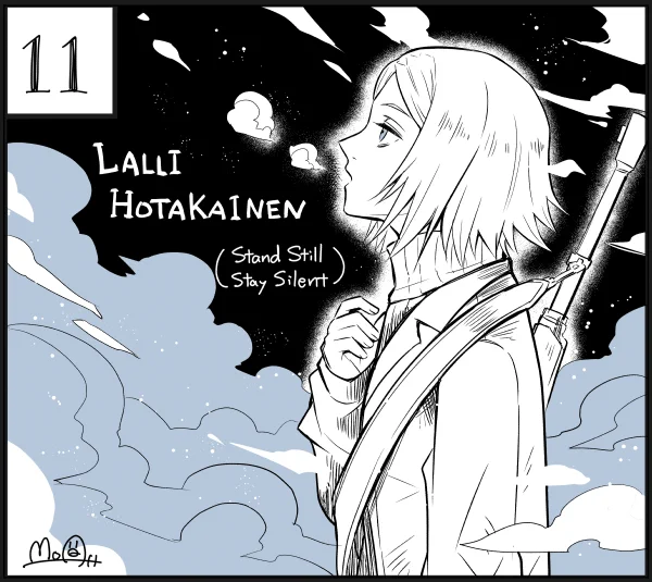 【Inktober2019】Lalli Hotakainen(Stand Still Stay Silent) とてもFinnish nameだ!と思ったらフィンランドのポストアポカリプス北欧漫画なんですね。第二部を100pほど読んでみたのですが、隅々まで息を呑むほど画面構成が美しくてとても引き込まれました。 #FanartMoa810 