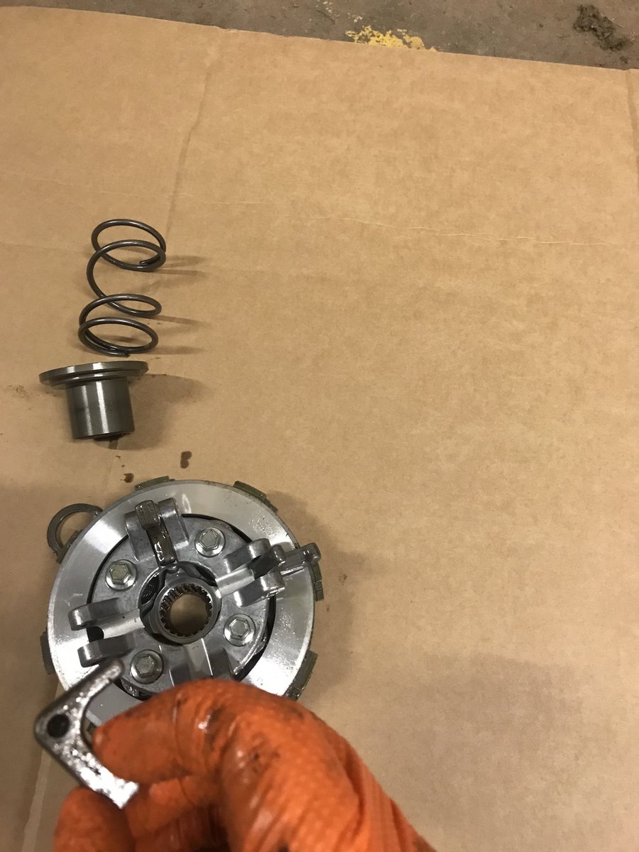 BurghillValley's tweet photo. Partial strip down of the back end of our John Deere tractor to replace a broken pin in the PTO clutch that’s stopped the PTO shaft working. This is the side of greenkeeping that’s rarely seen #greenkeeping #tractorproblems https://t.co/DrclFWeu6l