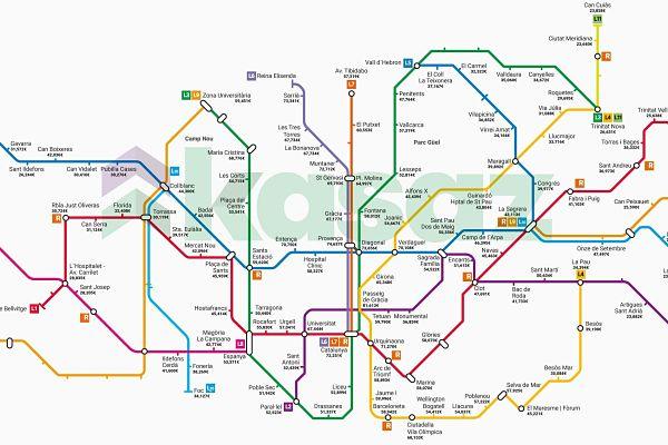 TMB_Barcelona's tweet photo. El salari que cal per comprar un pis a l'àrea de #Barcelona, estació per estació de #metrobcn via @kasazcom #kasaz https://t.co/UYcZO1ICFo https://t.co/YeNtLxNVzm