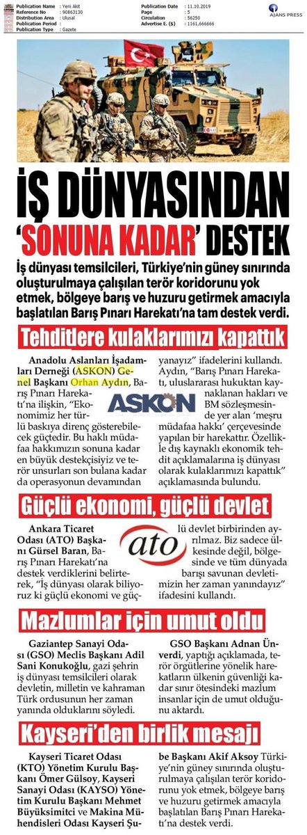 İş Dünyası olarak Mehmetçiğimizin yanındayız.

#BarısPınarıHerakatı