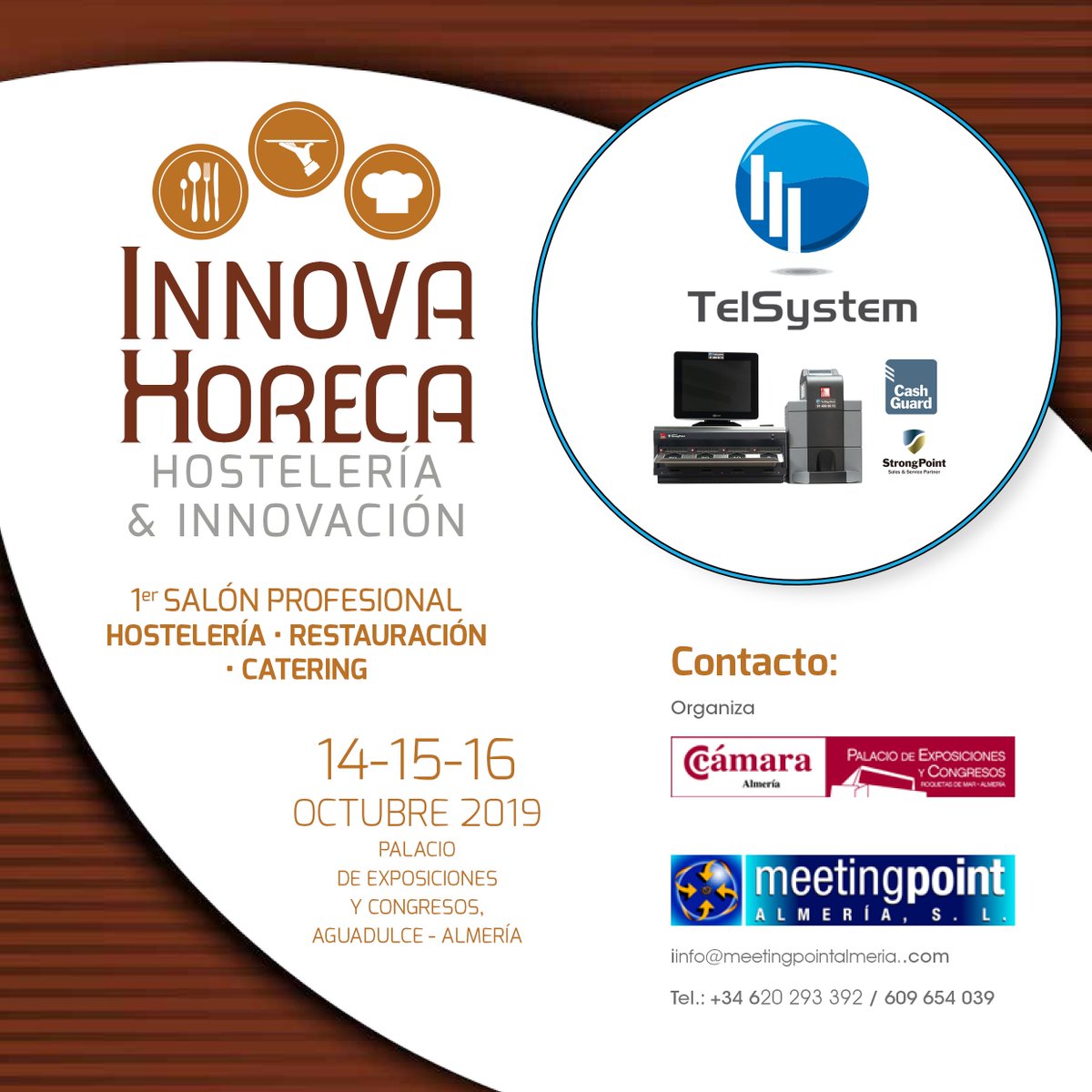 cashguard_'s tweet photo. Cada vez son más los comercios que apuestan por las nuevas soluciones en gestión de efectivo para el punto de venta como CashGuard de StrongPoint.
¡Te esperamos en Almería el 14, 15 y 16 de octubre!
#CashGuard #Telsystem #InnovaHoreca #Hosteleria #Gestiondeefectivo https://t.co/lueFMPK38N