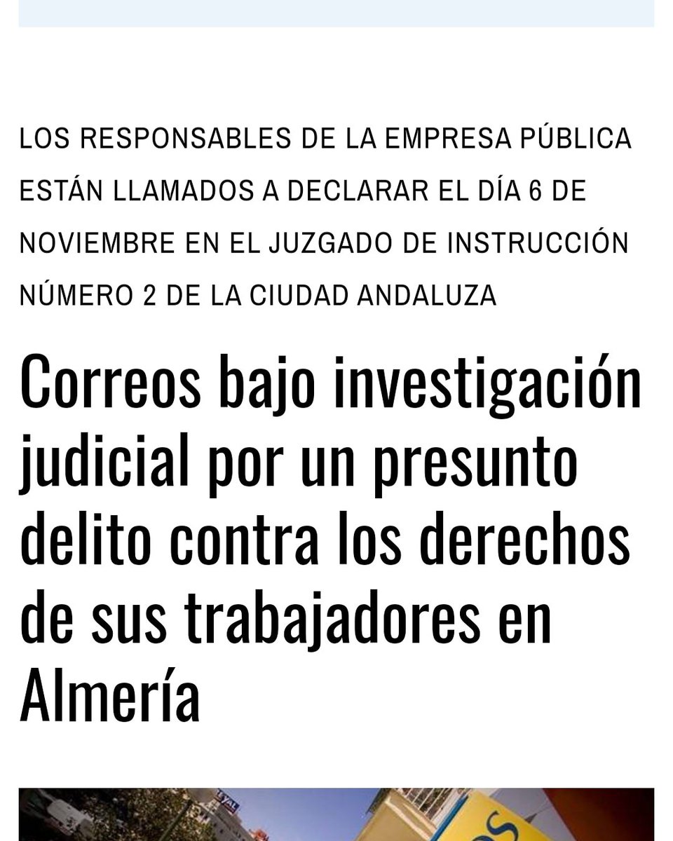 siPcteAl's tweet photo. Al menos 13 carter@s faltan hoy a su puesto de trabajo en la unidad de reparto n1 de @Correos Almería.
Una masiva de notificaciones de @aytoalm acaba de llegar
 ¿los refuerzos pa cuando?
El próximo día 6 de noviembre @CorreosAtiende tendrá que dar explicaciones.
#CorreosImputada https://t.co/83j42YdGQd