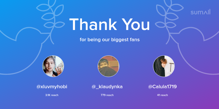 JK4NGEL's tweet photo. Our biggest fans this week: xluvmyhobi, _klaudynka, Calula1719. Thank you! via https://t.co/cXs5I1cwAW https://t.co/uLDHVmLsOm
