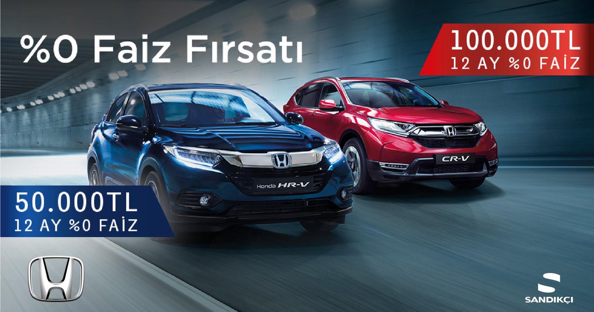 HONDA'DA FAİZ SIFIR!
Şimdi Honda CR-V'ler 100 Bin TL'ye, Honda H-RV'ler 50 Bin TL'ye 12 ay %0 faiz fırsatıyla Honda Sandıkçı'da.

#HondaSandıkçı #Honda #CRV #HRV #Fırsat #SıfırFaiz