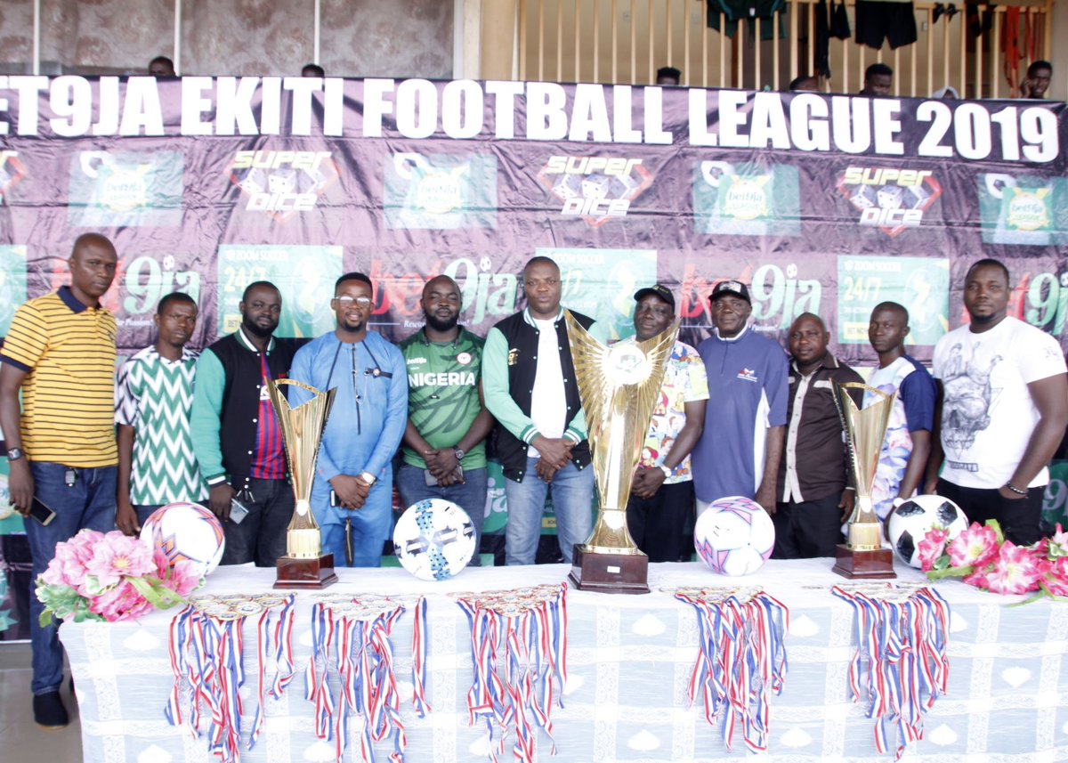 Olatoye Olawale FreshIdeology (@1on1is1) on Twitter photo Its here⏳... <a href="/Bet9jaOfficial/">Bet9ja: The home of #betBOOM! 💣</a> Ekiti State Football League ⚽🏃🏅🏆
Fixtures:
Moyero FC 🆚 Ifaki Utd - ⏰1pm
Soccer Academy 🆚 EKSU Galacticos - ⏰3pm
TODAY: 📅Friday (11/10/19)
🏟Oluyemi kayode
#Bet9jaEFL19 <a href="/BayoOlanlege/">Bayo Olanlege</a> <a href="/EkitiFootball/">Ekiti State Football Association</a> Its here⏳... <a href="/Bet9jaOfficial/">Bet9ja: The home of #betBOOM! 💣</a> Ekiti State Football League ⚽🏃🏅🏆
Fixtures:
Moyero FC 🆚 Ifaki Utd - ⏰1pm
Soccer Academy 🆚 EKSU Galacticos - ⏰3pm
TODAY: 📅Friday (11/10/19)
🏟Oluyemi kayode
#Bet9jaEFL19 <a href="/BayoOlanlege/">Bayo Olanlege</a> <a href="/EkitiFootball/">Ekiti State Football Association</a>