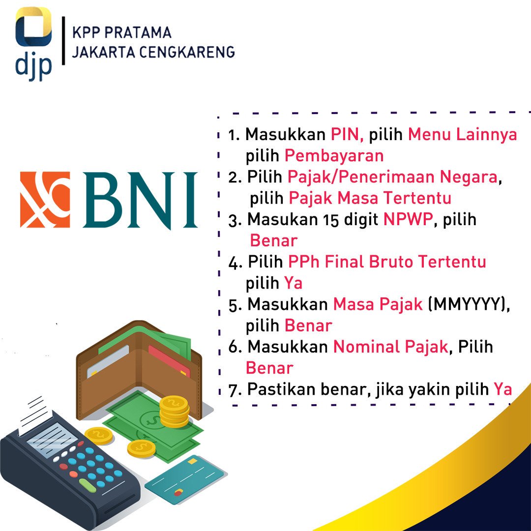 Bagi kawan pajak yg bingung mau setor PPh Final 0,5%, tapi belum punya kode billing, sekarang bisa langsung ke ATM tanpa kode billing loh,
Yuk setor sebelum jatuh tempo pada tanggal 15 Oktober 2019 , mari menjadi wajib pajak yang taat yuk #kawanpajak 😁