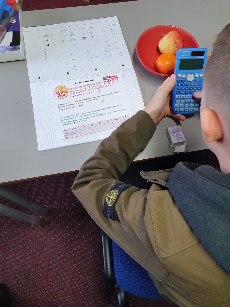 css_essex's tweet image. Yesterday in their Maths lessons, students at Hadleigh were consolidating their knowledge of fractions to complete an activity using statistics about Mental Health #CSSHadleigh #CSSMaths #ThisIsAP #WorldMentalHealthDay #WorldMentalHealthDay2019