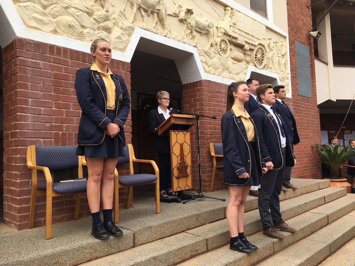 HMonument's tweet photo. To our dearest Matrics - we wish you all the success and happiness that the world has to offer! We will miss you dearly! Best of luck for your final examinations. #hekkiestap #monnas #traditions https://t.co/1lIBIlLMs4