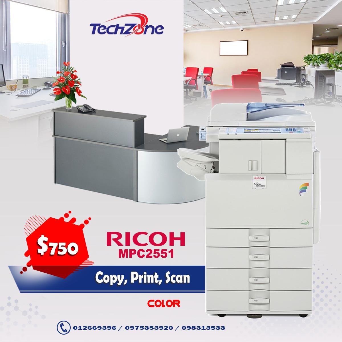 TechZonePlus's tweet image. ::: តំលៃដ៏ពិសេស!!! ម៉ាស៊ីនម៉ាក RICOH មានទាំងសខ្មៅ និងកូល័រ 
សូមទំនាក់ទំនងមកឥលូវនេះ នឹងទទួលបានតំលៃដ៏ពិសេស តាមរយ៖
- 012 669 396 / 098 313 533 / 097 53 53 920