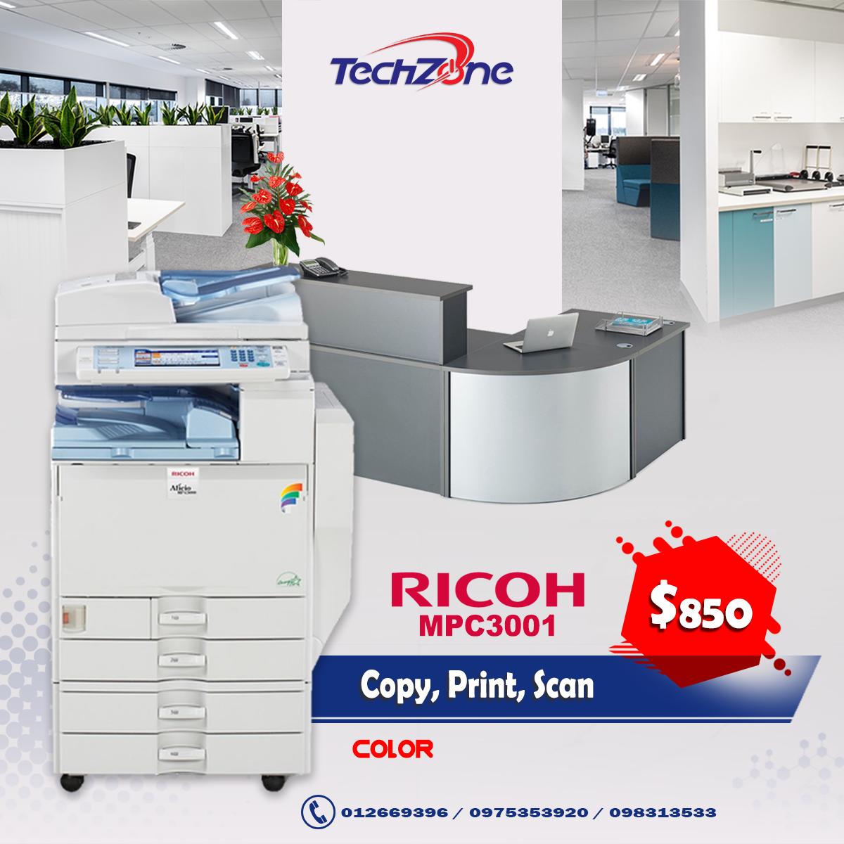 TechZonePlus's tweet image. ::: តំលៃដ៏ពិសេស!!! ម៉ាស៊ីនម៉ាក RICOH មានទាំងសខ្មៅ និងកូល័រ 
សូមទំនាក់ទំនងមកឥលូវនេះ នឹងទទួលបានតំលៃដ៏ពិសេស តាមរយ៖
- 012 669 396 / 098 313 533 / 097 53 53 920