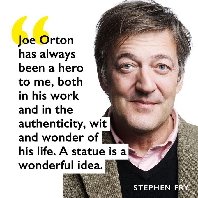 conkers3's tweet photo. @stephenfry @JoeOrtonWriter @JoeOrtonStatue Calling all lovers of great #art #theatre #writing #music & #comedy.
Please Join @stephenfry @ABFalecbaldwin @IanMcKellen @JOJEHARVEY & #SheilaHancock in supporting the @JoeOrtonStatue Appeal.
Pledge now & be part of something amazing.
#FriendofJoe
https://t.co/9g3SMBDnMm https://t.co/UwIBL0PjvG
