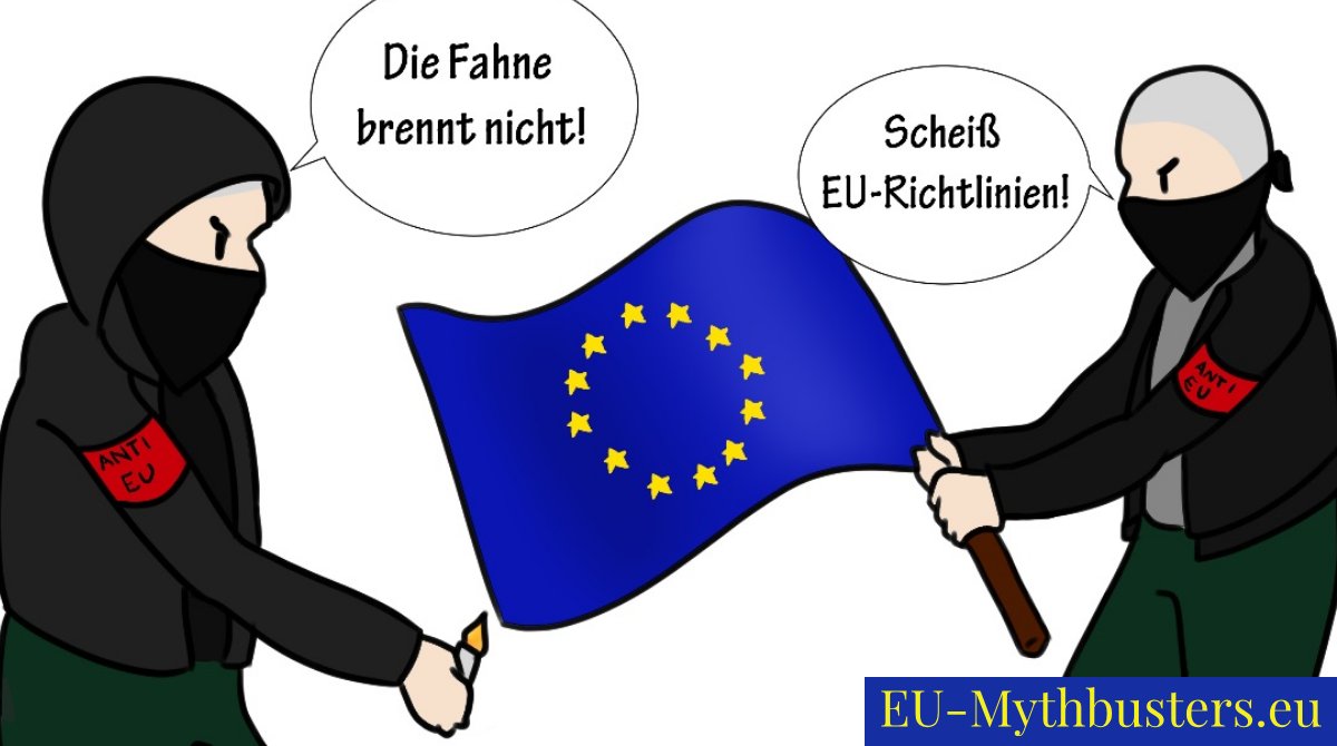 DanielGerer's tweet photo. A share of best practice from #EDIC Austria: Fighting #EUMyths #FakeNEWS with #humor by including youthgroups and NGOs. From the young winner Hadir Abdel-Gawad #EUMythbusters competition 2017. "The flag is not burning!" "Shit EU Directive!" #AGMEDIC #EDICAGM https://t.co/efMUsEPWzi