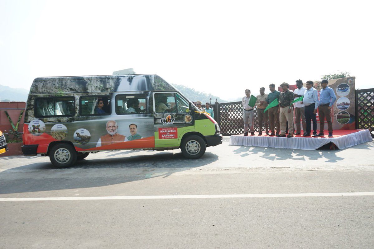 Dr. Rajiv Kumar Gupta, ACS(F&amp;ED) &amp; MD SSNNL, flagged off Khalwani to Zarvani Eco Tourism Bus Tour.

This will take visitors to #KhalwaniEcoTourism  #VishwaVan  #CactusGarden  #EktaNursery #ButterflyGarden &amp; #ZarvaniFalls.