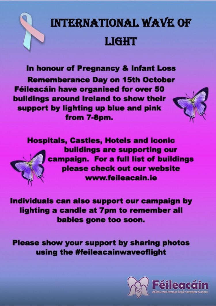 jennygrace07's tweet photo. #UMHL will light up @ 7pm Tues 15th Oct in honor of Pregnancy &amp; Infant Loss Rememberance Day. All welcome #COE @ULHospitals #feileacainwaveoflight @Naro_Imcha https://t.co/KBX9ZkgsVa