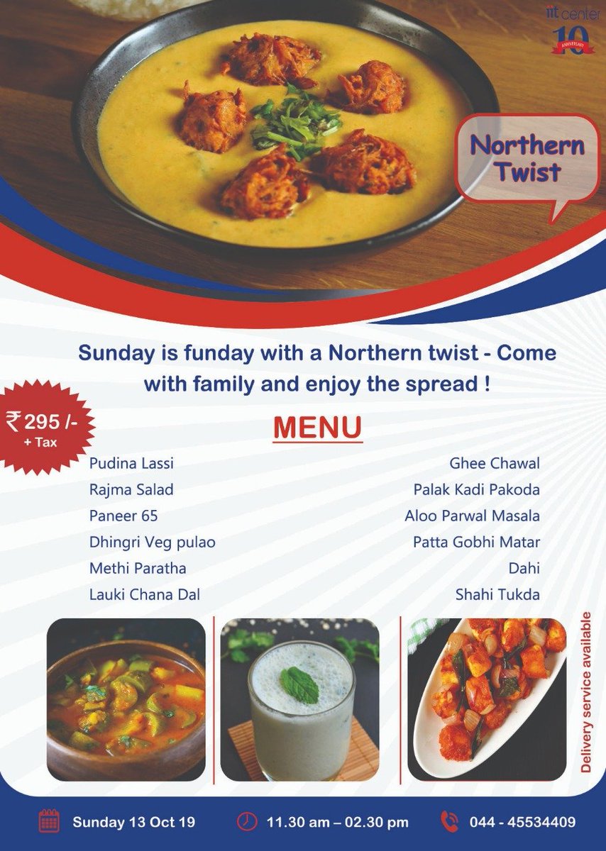 Sunday is funday with a Northern twist...
Come with family and enjoy the spread.

#VegetarianCuisine #Northerntwist #Northernfeast #Brunch #SundayFunday #SundayBrunch #HappySunday #EatOut #EatOutSunday