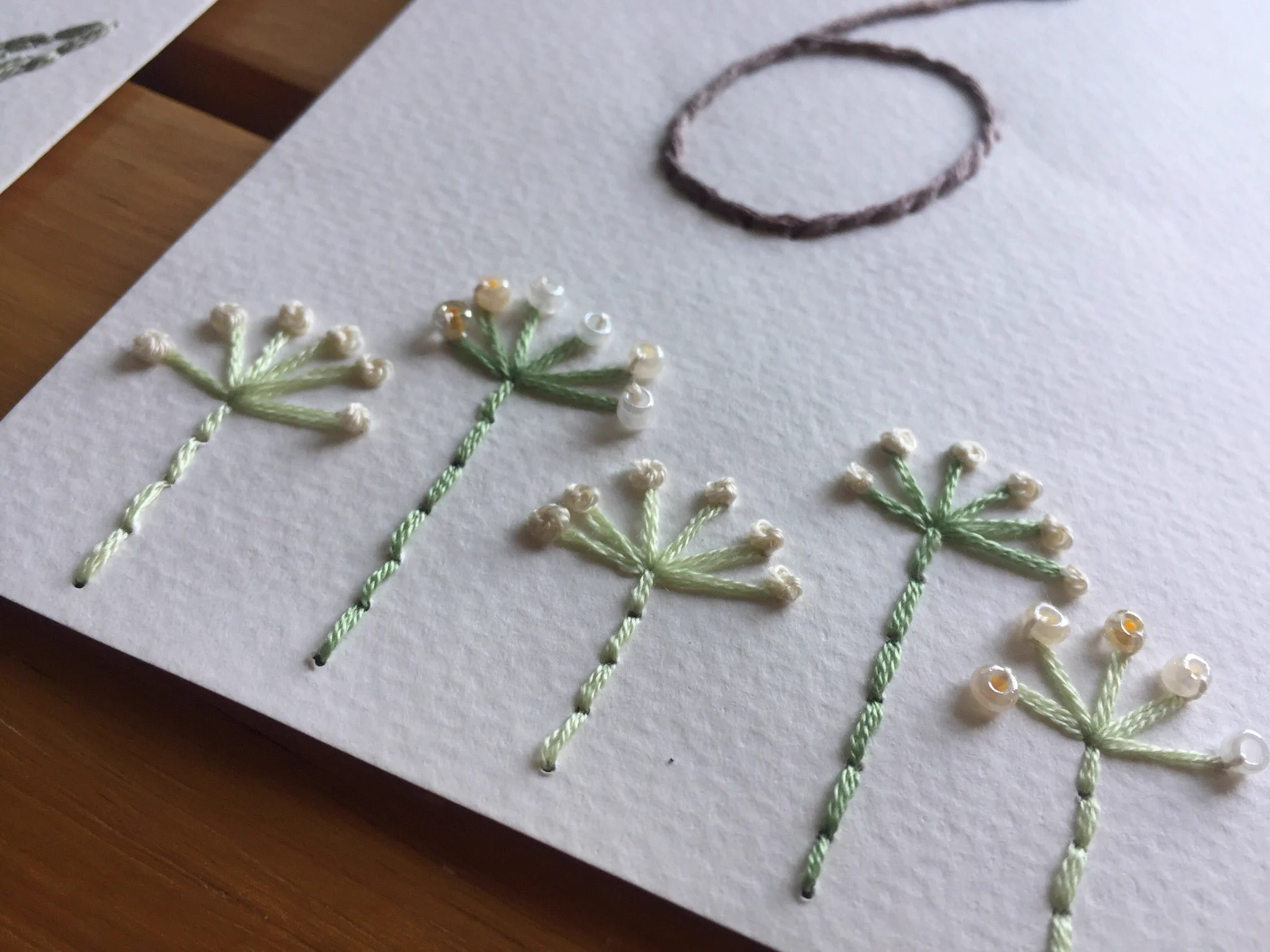 結婚パーティーで使うつもりだった席順・手作りのナンバーの刺繍!!!