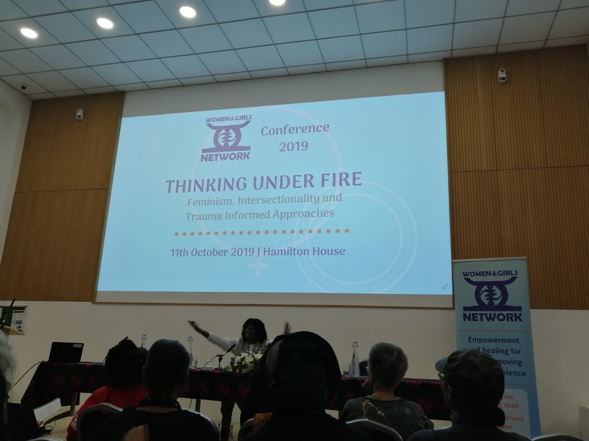 Excited to be at first @WomenandGirlsN conference discussing feminism, intersectionality and trauma informed approaches! #ThinkingUnderFire2019
