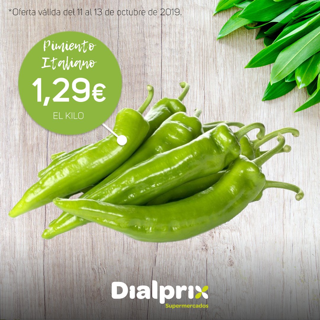 ¡Viva el verde de nuestras #Ofertas!😁

¡Disfruta del #Pepino y de los #PimientosItalianos al mejor precio!🤩

*Oferta válida del 11 al 13 de octubre de 2019.

#DialprixCanarias
#OfertasFrutería