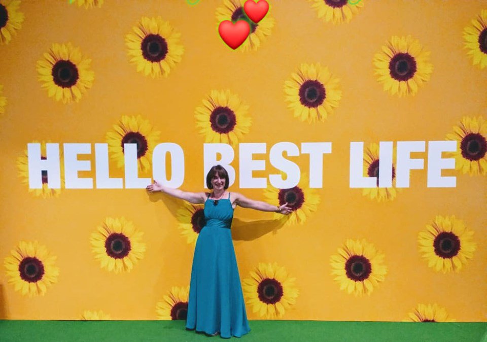 "My fabulous dress for the Arbonne Emerald Ball... Altered to fit me perfectly! And for such a worthy cause" - Bee Griffiths.